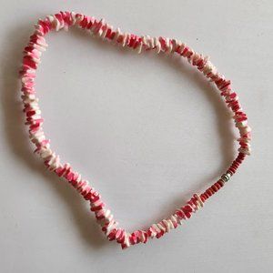 Rhodochrosite Gemstone Chip Bead Necklace